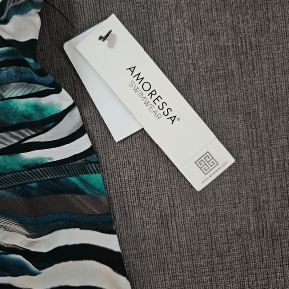 NWT Amoressa Women's Swimwear Swing Underwire Bra Mesh Inset Tankini Top Size 10 - Picture 13 of 14